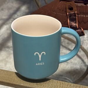 Aries Zodiac Ceramic Mug in Light Blue - Stylish Everyday Cup
